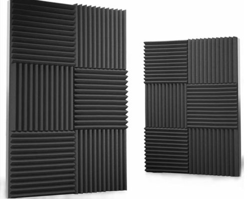 白と黒の防音ポリエステル繊維音響パネル オフィス用音響吸収用