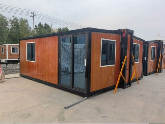 防水プリファブコンテナハウス ポリゴン屋根と加熱ガラス屋根材料